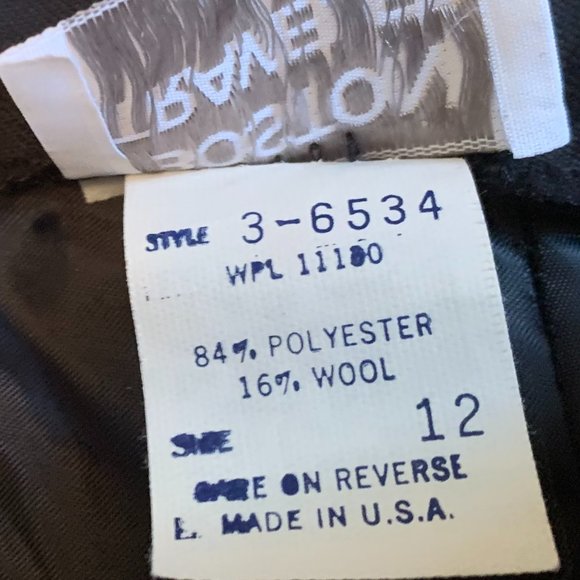 Boston Traveler Wool Blend Black Dress Trousers Size 12 - Picture 8 of 9